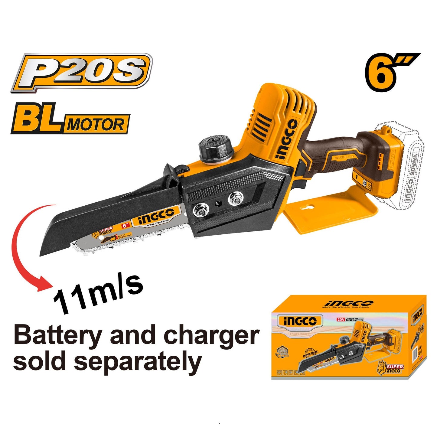 Aku mini lančana testera 6" SOLO INGCO CGSLI2068