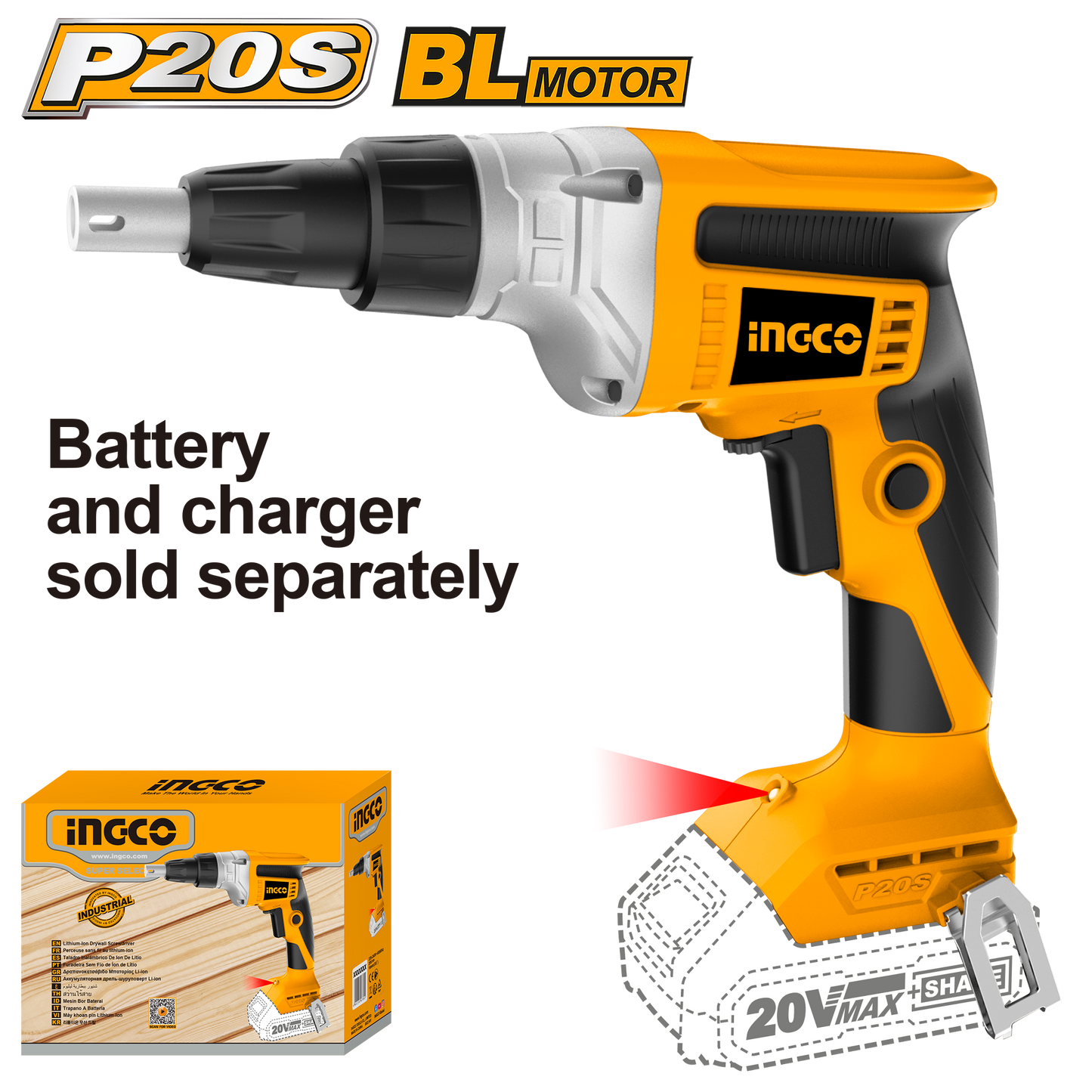 Aku šrafilica za gips INGCO CDSLI2042006