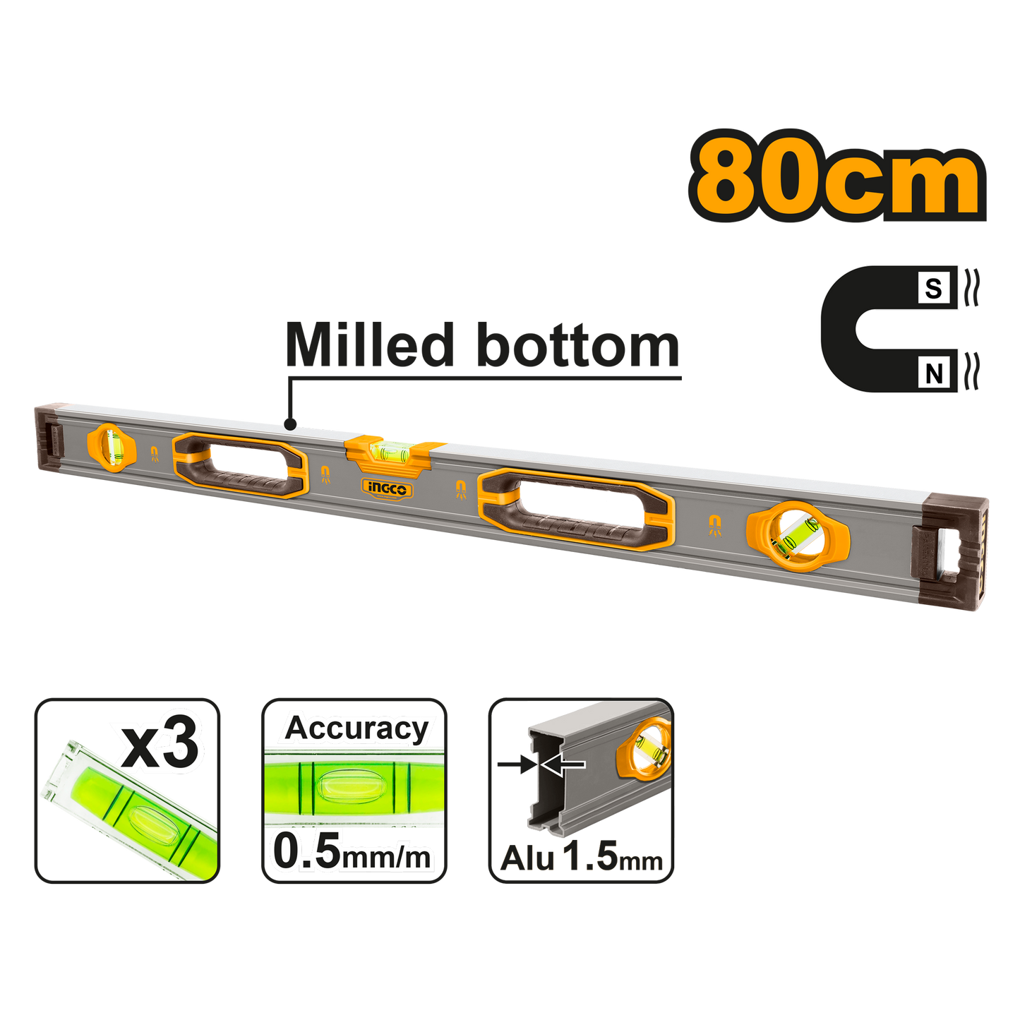 Libela magnetna 80CM HSL38080M