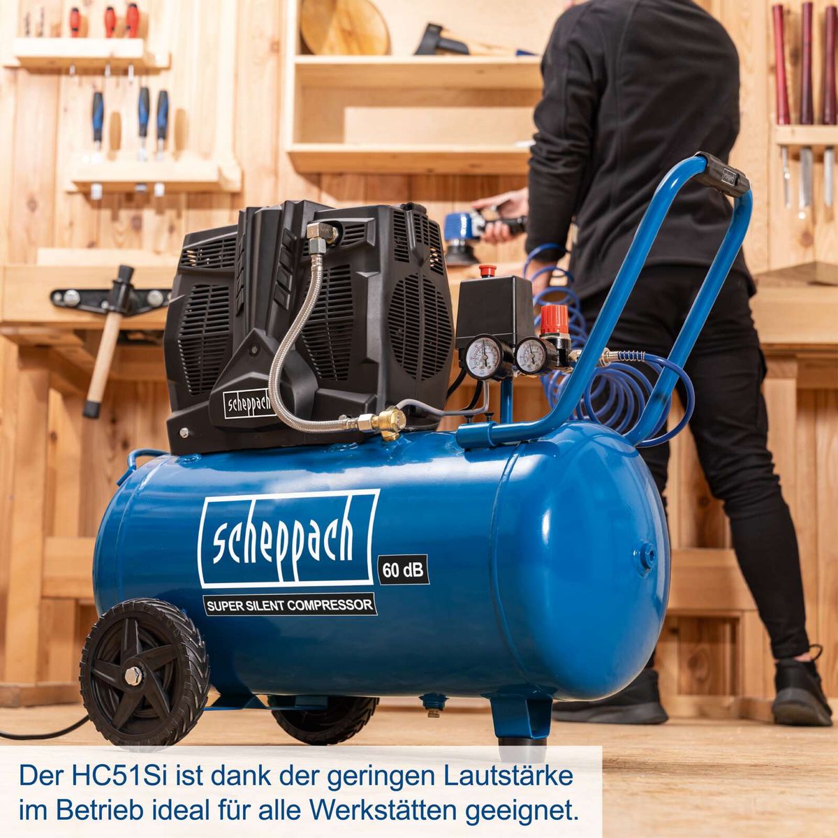 Tihi kompresor HC51Si 50 L 8 bar Scheppach