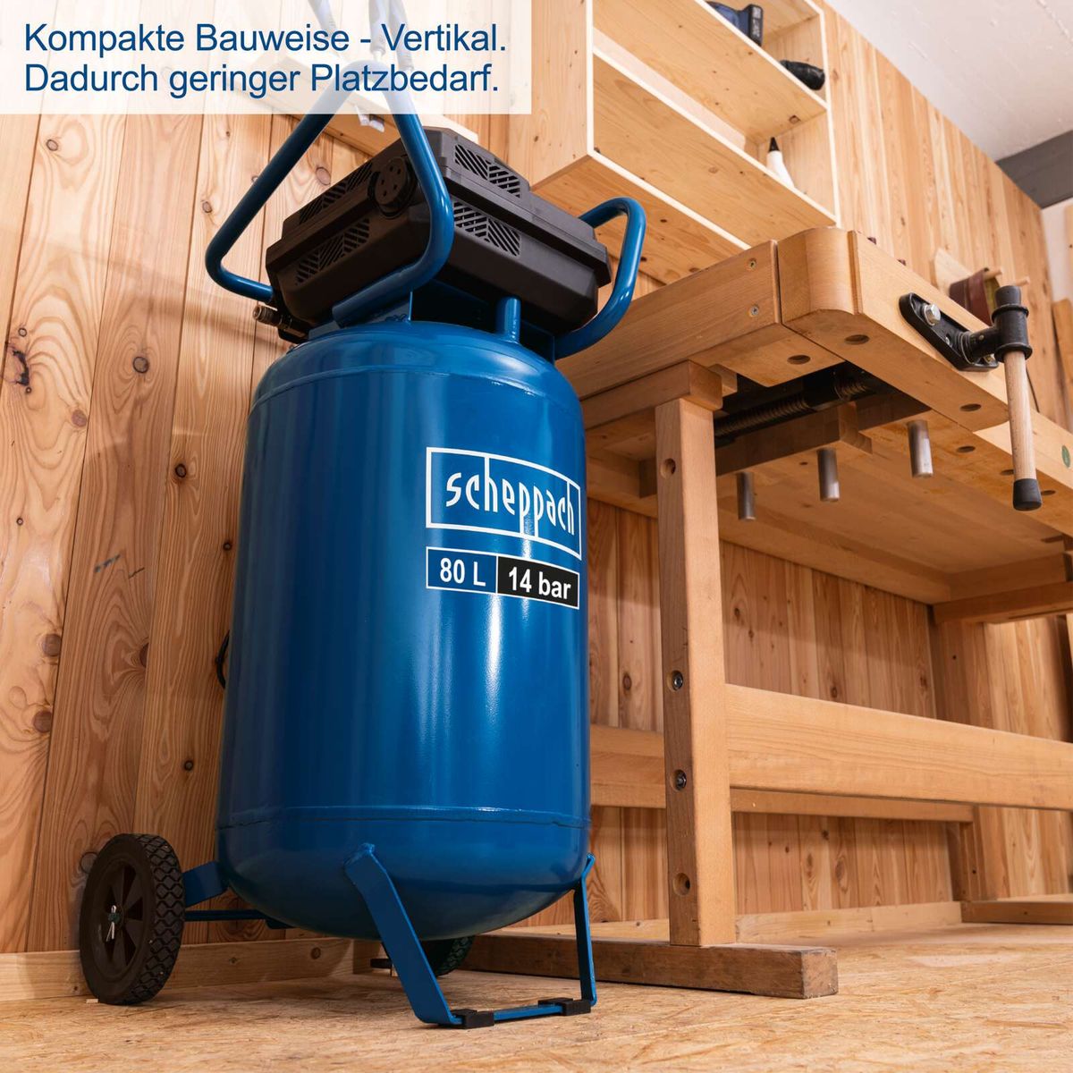 Kompresor HC85V 80 L 14 bar Scheppach