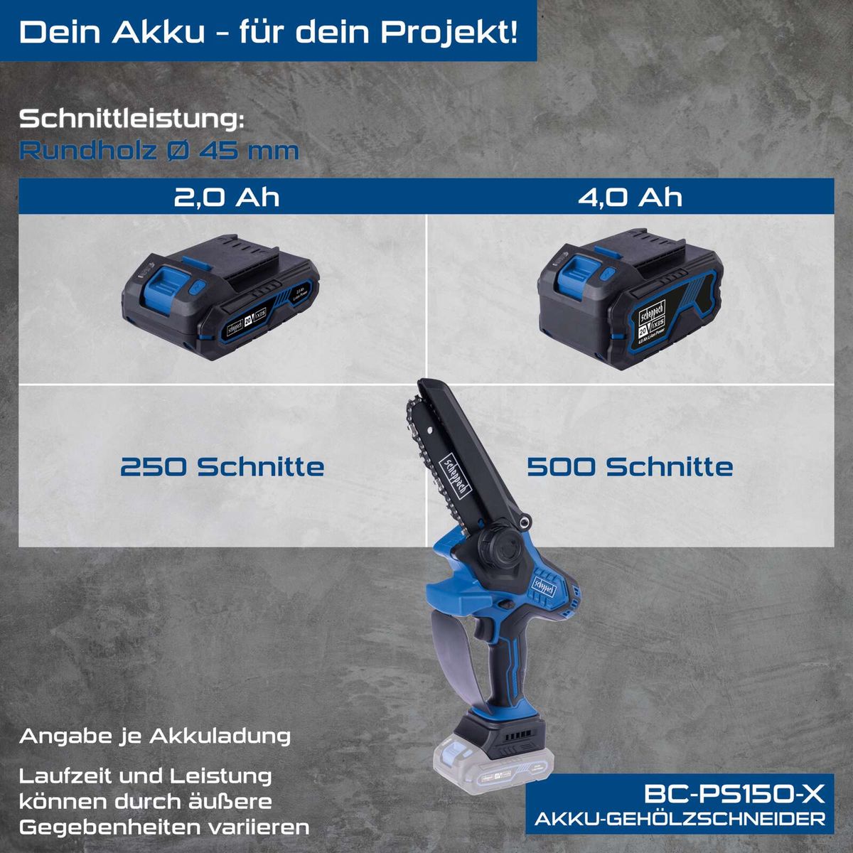 Aku testera za grane BC-PS150-X 150 mm IXES Scheppach