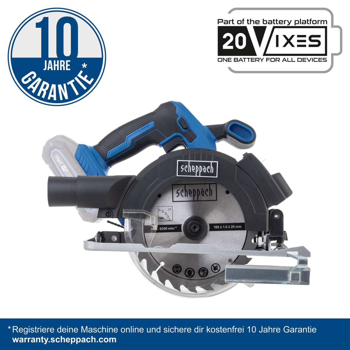 Aku ručni cirkular C-HCS165-X 165 mm IXES Scheppach